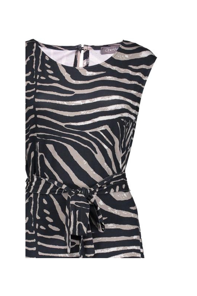 SKY MIDI JURK MET CEINTUUR 57132 60 Black/Sand zebra